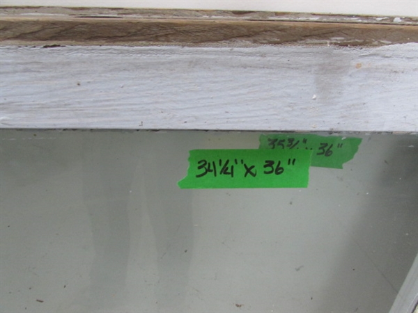 5 VINTAGE SINGLE PANE WOOD FRAME WINDOWS