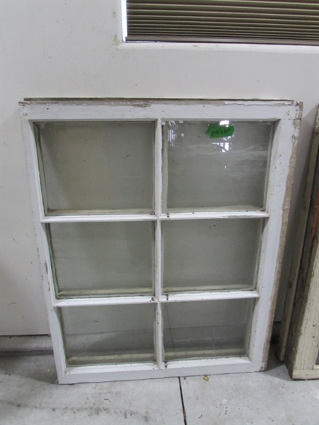 6 VINTAGE 6-PANE WOOD FRAME WINDOWS