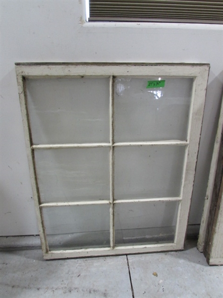 6 VINTAGE 6-PANE WOOD FRAME WINDOWS