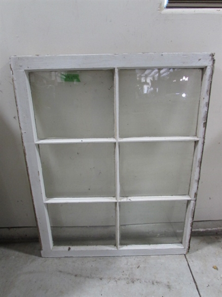 6 VINTAGE 6-PANE WOOD FRAME WINDOWS