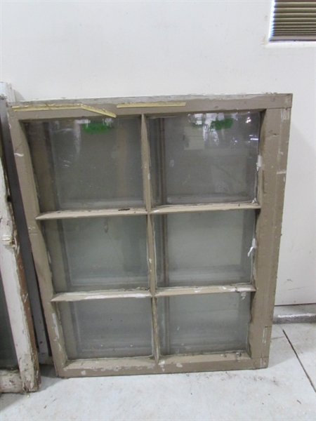 6 VINTAGE 6-PANE WOOD FRAME WINDOWS