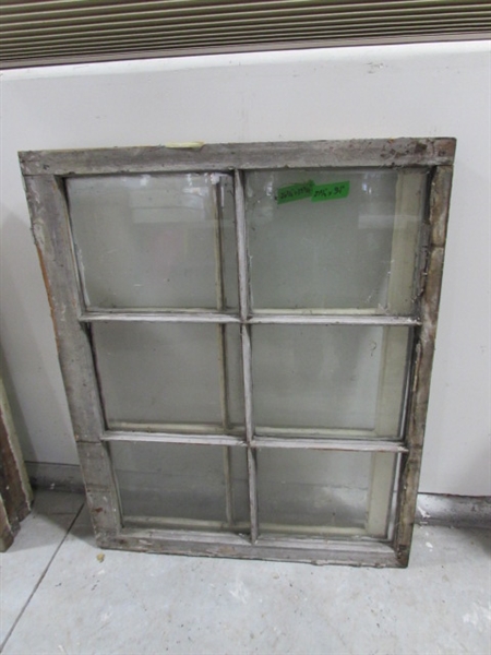 6 VINTAGE 6-PANE WOOD FRAME WINDOWS