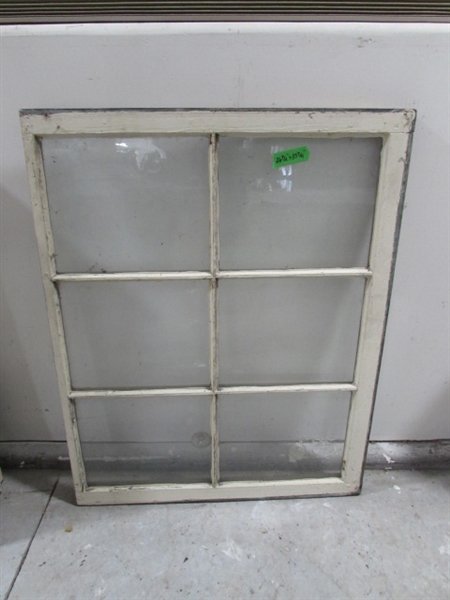 6 VINTAGE 6-PANE WOOD FRAME WINDOWS