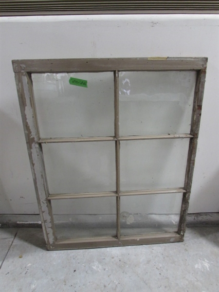 6 VINTAGE 6-PANE WOOD FRAME WINDOWS