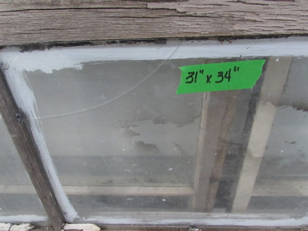 5 VINTAGE 6-PANE WOOD FRAME WINDOWS