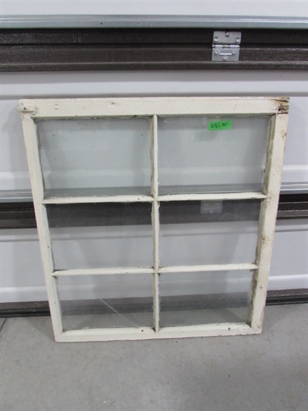 5 VINTAGE 6-PANE WOOD FRAME WINDOWS
