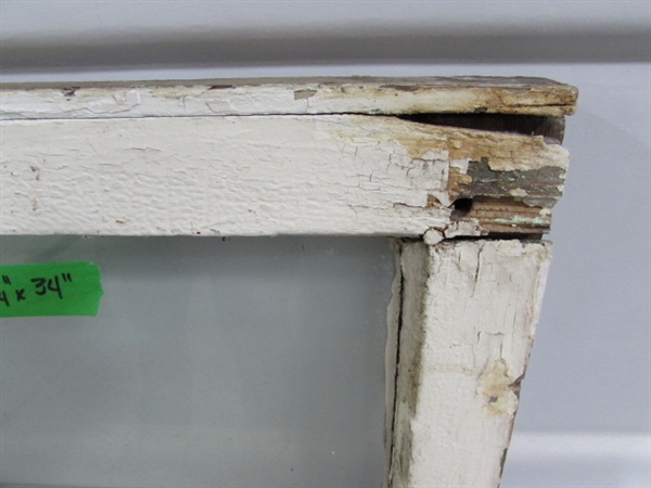 5 VINTAGE 6-PANE WOOD FRAME WINDOWS