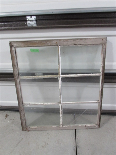 5 VINTAGE 6-PANE WOOD FRAME WINDOWS
