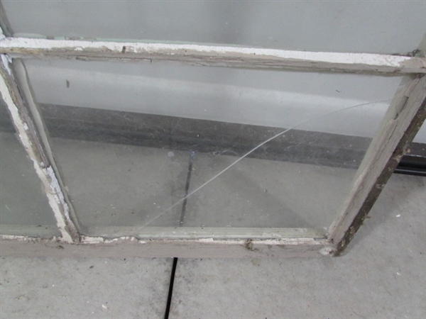 5 VINTAGE 6-PANE WOOD FRAME WINDOWS