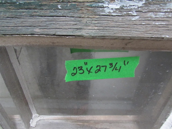 4 VINTAGE 6-PANE WOOD FRAME WINDOWS