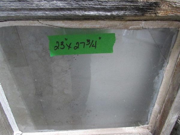 4 VINTAGE 6-PANE WOOD FRAME WINDOWS