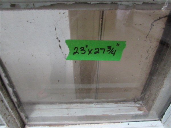 4 VINTAGE 6-PANE WOOD FRAME WINDOWS