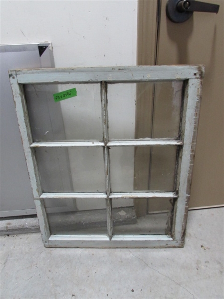 4 VINTAGE 6-PANE WOOD FRAME WINDOWS