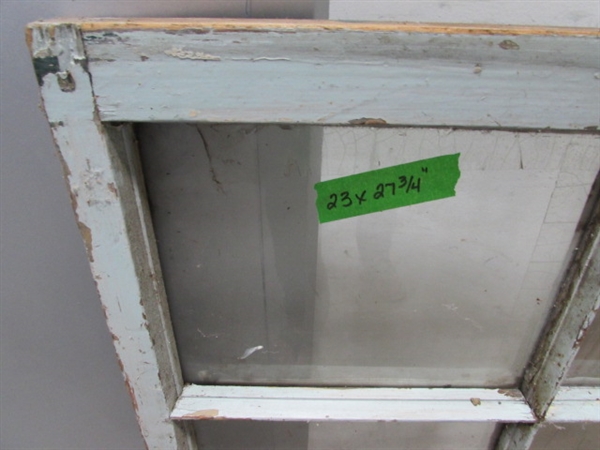 4 VINTAGE 6-PANE WOOD FRAME WINDOWS