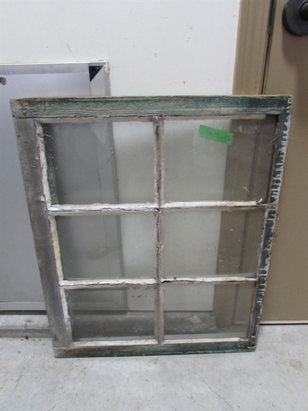 4 VINTAGE 6-PANE WOOD FRAME WINDOWS