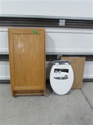 WALL MOUNT BATHROOM CABINET W/TOWEL BAR & 2 NEW TOILET SEATS