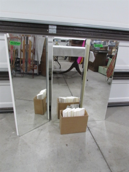 2 WALL MOUNT MEDICINE CABINETS W/BEVELED MIRRORS - 1 CORNER MOUNT