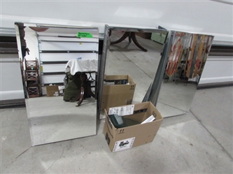 3 WALL MOUNT MEDICINE CABINETS W/BEVELED MIRRORS