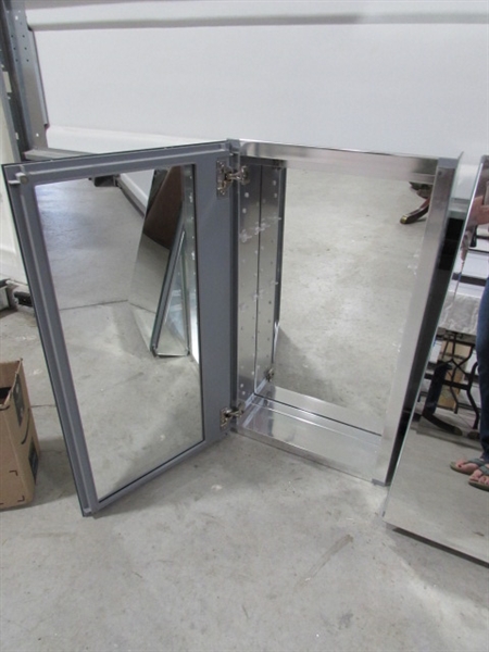 3 WALL MOUNT MEDICINE CABINETS W/BEVELED MIRRORS