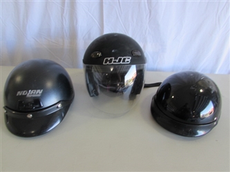 3 MOTORCYCLE HELMETS