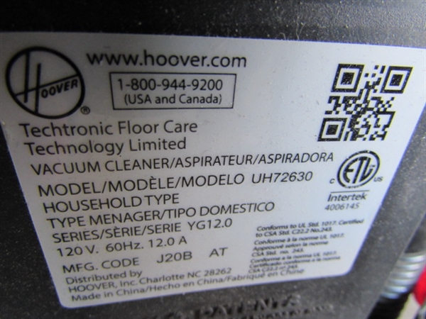 HOOVER UPRIGHT VACUUM CLEANER