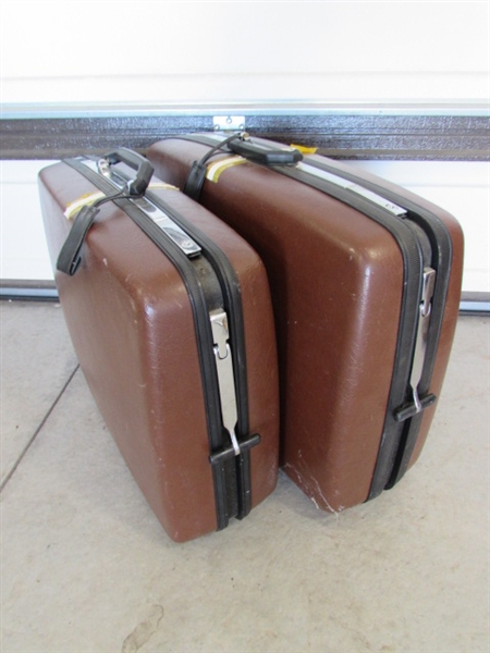 VINTAGE SAMSONITE HARD SHELL LUGGAGE SETS & FOLDING CART