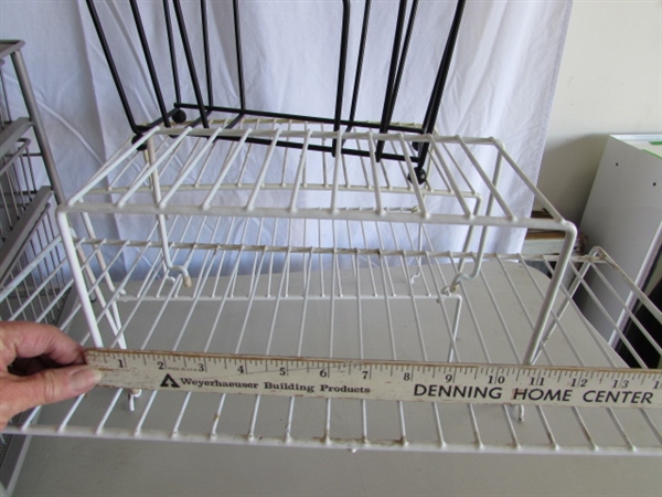 RECYCLING BIN, SHELF RISERS, METAL MESH DRAWER UNIT & MORE