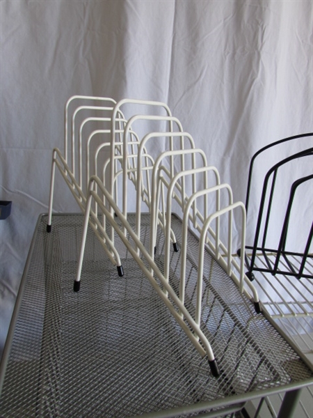 RECYCLING BIN, SHELF RISERS, METAL MESH DRAWER UNIT & MORE