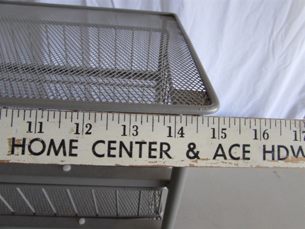 RECYCLING BIN, SHELF RISERS, METAL MESH DRAWER UNIT & MORE