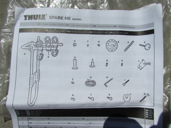 THULE SPARE TIRE MOUNT DOUBLE BIKE CARRIER