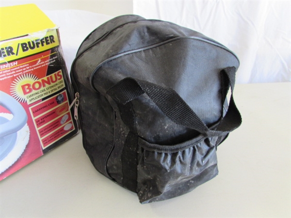 INFLATER, POLISHER/BUFFER & TIRE CHAINS