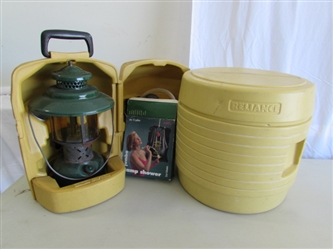COLEMAN LANTERN, PORTA-POTTY & CAMP SHOWER