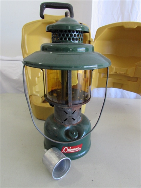 COLEMAN LANTERN, PORTA-POTTY & CAMP SHOWER