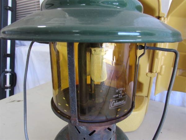 COLEMAN LANTERN, PORTA-POTTY & CAMP SHOWER