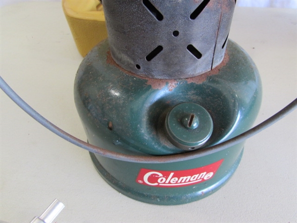 COLEMAN LANTERN, PORTA-POTTY & CAMP SHOWER