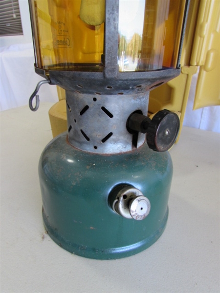 COLEMAN LANTERN, PORTA-POTTY & CAMP SHOWER