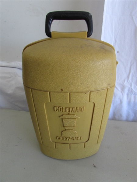 COLEMAN LANTERN, PORTA-POTTY & CAMP SHOWER