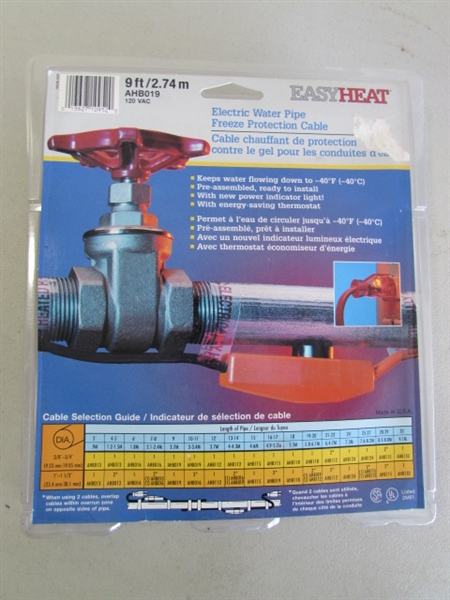 ELECTRIC WATER PIPE HEAT CABLE & GE GENERAL DUTY SAFETY SWITCH BOX