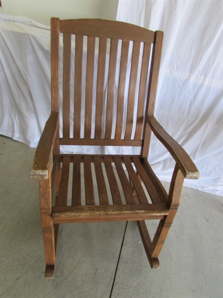OVERSIZED WOODEN ROCKING CHAIR