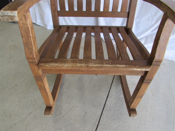 OVERSIZED WOODEN ROCKING CHAIR