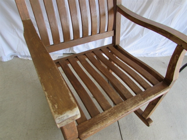 OVERSIZED WOODEN ROCKING CHAIR