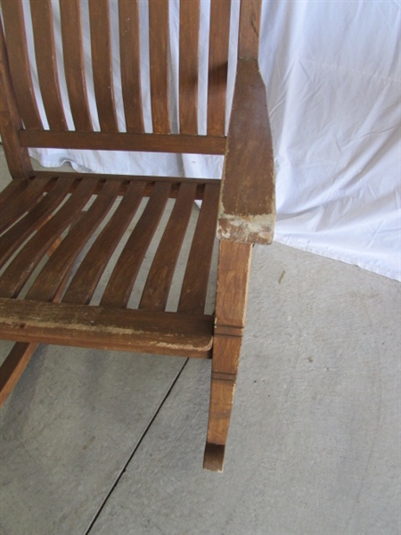OVERSIZED WOODEN ROCKING CHAIR