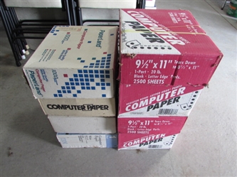 MULTIPLE CASES OF PIN FEED PRINTER PAPER
