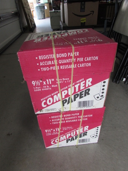 MULTIPLE CASES OF PIN FEED PRINTER PAPER