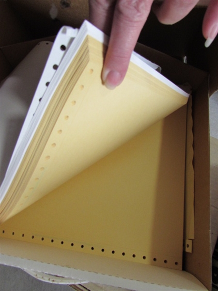 MULTIPLE CASES OF PIN FEED PRINTER PAPER