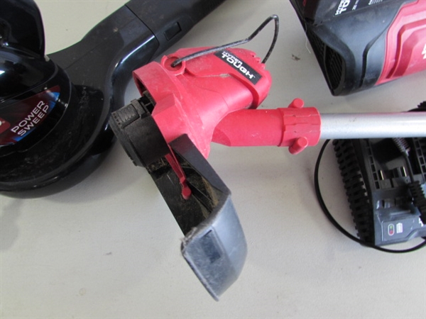 HYPER TOUGH 40V WEED TRIMMER & BLOWER W/BATTERIES & CHARGER & ELECTRIC TORO BLOWER