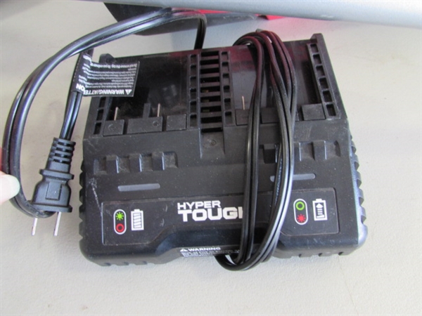 HYPER TOUGH 40V WEED TRIMMER & BLOWER W/BATTERIES & CHARGER & ELECTRIC TORO BLOWER
