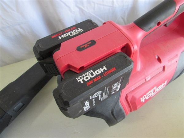 HYPER TOUGH 40V WEED TRIMMER & BLOWER W/BATTERIES & CHARGER & ELECTRIC TORO BLOWER