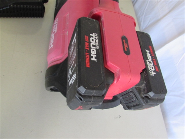HYPER TOUGH 40V WEED TRIMMER & BLOWER W/BATTERIES & CHARGER & ELECTRIC TORO BLOWER