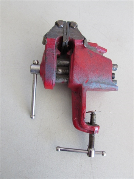 CLAMP ON VISE, LEVELS, SOLDERING IRON & SAWHORSE BRACKETS